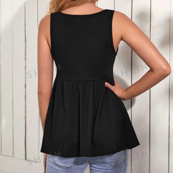 Shein Maternity Button Front Black Tank - Picture 4 of 8